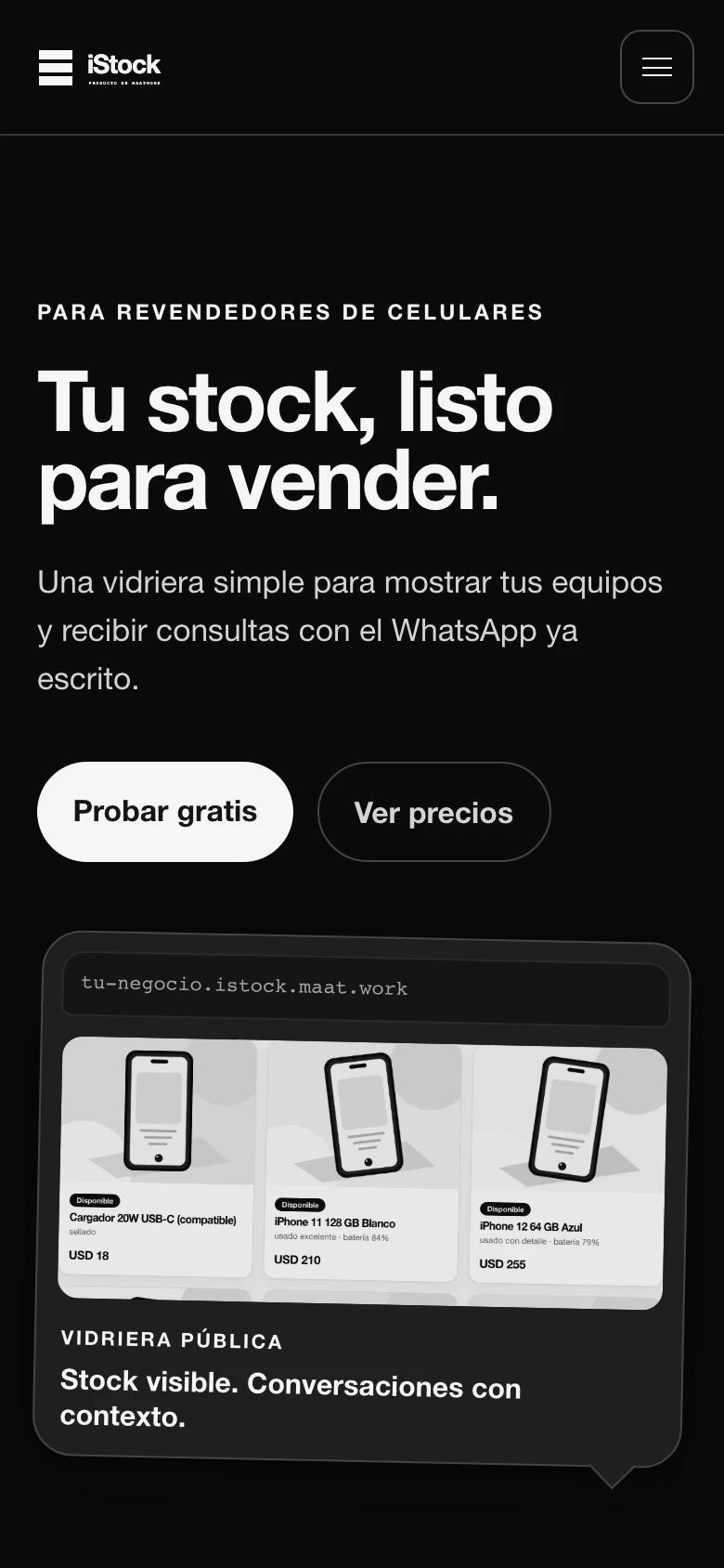 Portada de iStock en el celular